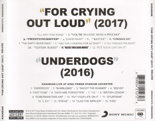 Kasabian : For Crying Out Loud (2017) (CD, Album + CD + Dlx)