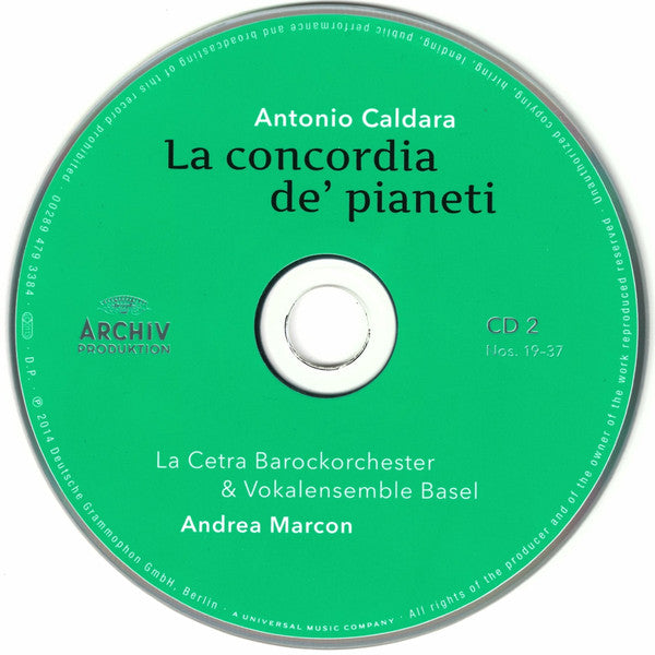 Caldara* ‎– Behle* · Cangemi* · Donose* · Fagioli* · Galou* · Mena* · Tittoto* · La Cetra* · Marcon* : La Concordia De' Pianeti (2xCD, Album)