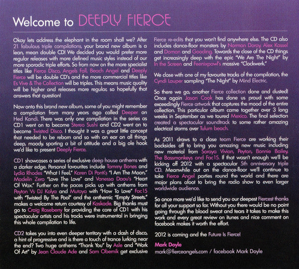 Various : Fierce Angel Presents Deeply Fierce (2xCD, Comp)