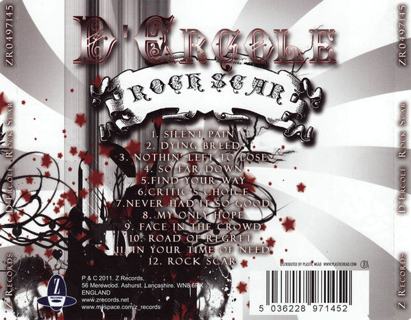 D'Ercole : Rock Scar (CD, Album)