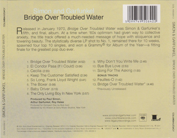 Simon And Garfunkel* : Bridge Over Troubled Water (CD, Album, RE, RM)