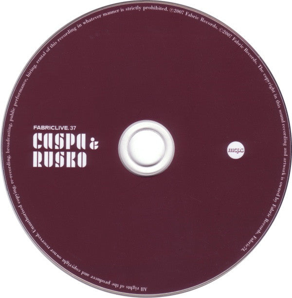 Caspa (3) & Rusko : FabricLive. 37 (CD, Mixed)