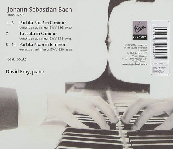 Johann Sebastian Bach, David Fray : Partitas Bwv 826 & 830, Toccata Bwv 911 (CD, Album)