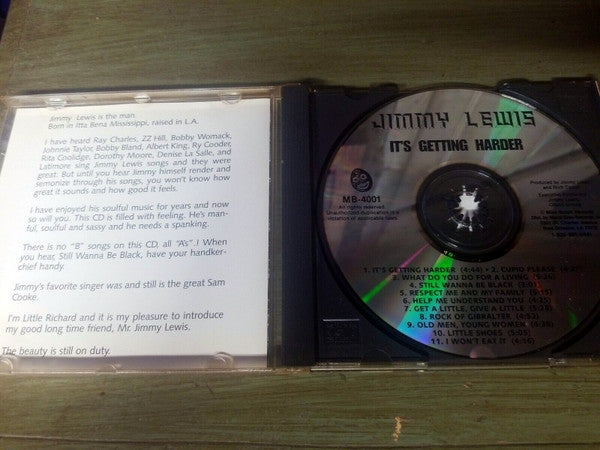 Jimmy Lewis : It's Getting Harder (CD, Album)