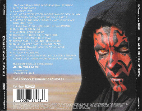 John Williams (4), The London Symphony Orchestra* : Star Wars: The Phantom Menace (CD, Album, RE, RM)