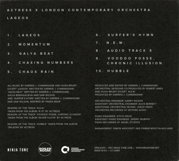 Actress x London Contemporary Orchestra : LAGEOS (CD, Album)