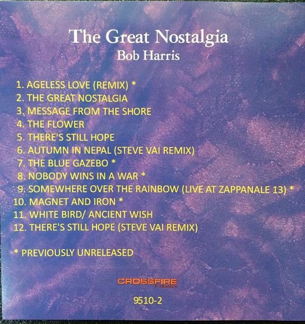 Bob Harris : The Great Nostalgia (CD, Album, RE)