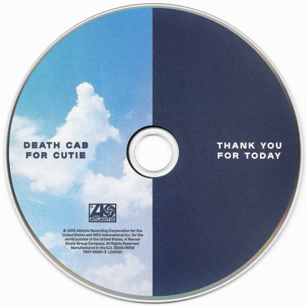 Death Cab For Cutie : Thank You For Today (CD, Album)