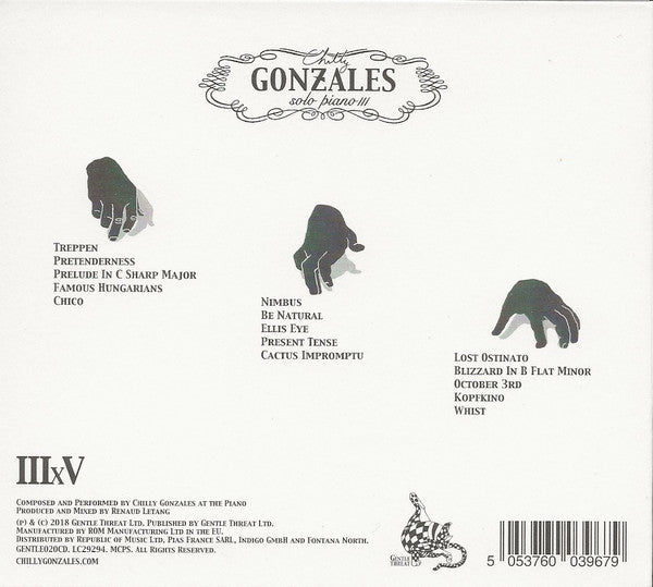 Chilly Gonzales* : Solo Piano III (CD, Album)