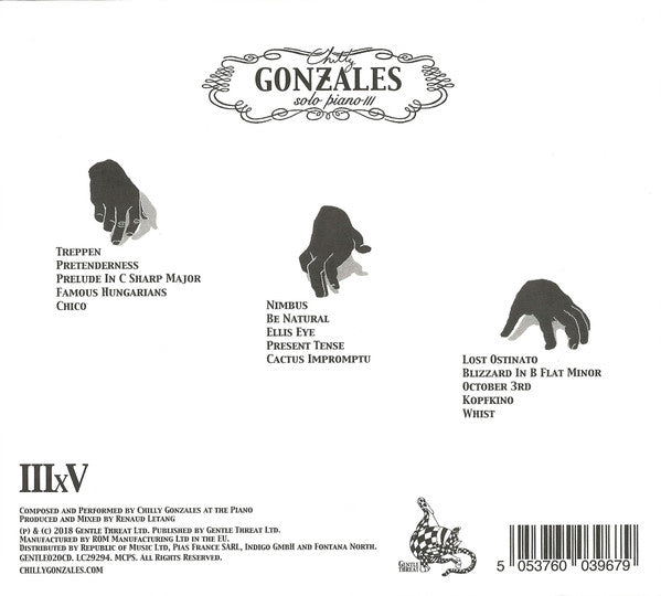 Chilly Gonzales* : Solo Piano III  (CD, Album + CD, Album + Ltd)