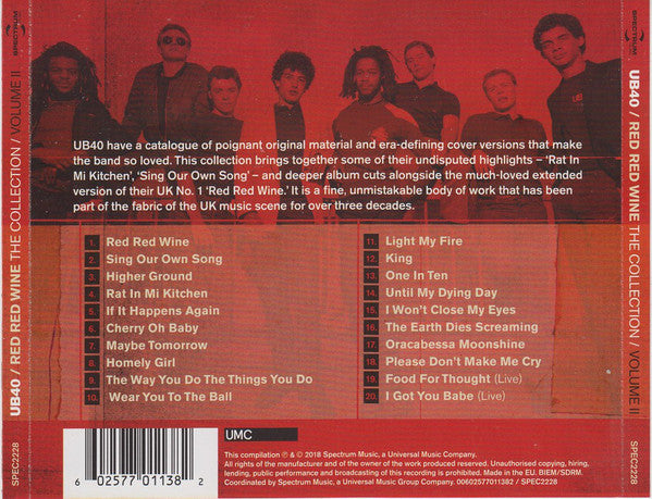 UB40 : Red Red Wine - The Collection (Volume II) (CD, Comp)