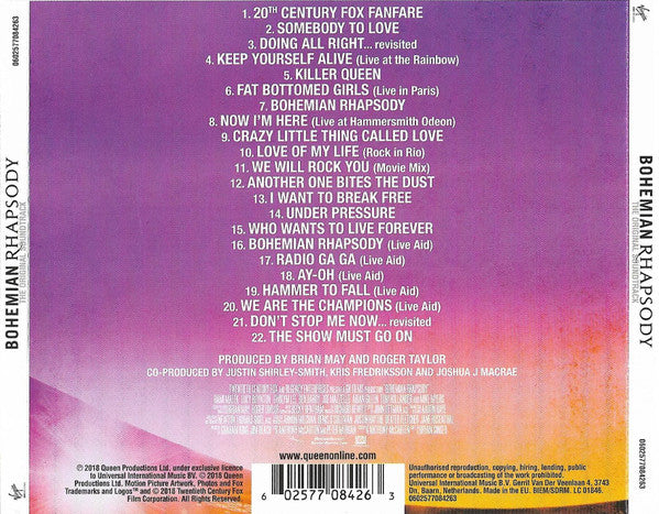 Queen : Bohemian Rhapsody (The Original Soundtrack) (CD, Comp)