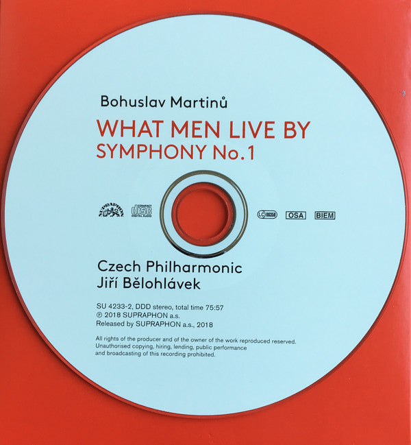 Bohuslav Martinů - Czech Philharmonic Orchestra*, Jiří Bělohlávek : What Men Live By / Symphony No.1 (CD, Album)