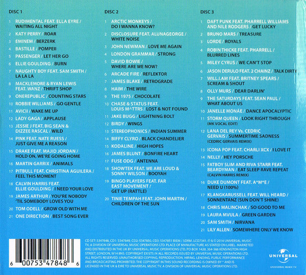 Various : BRIT Awards 2014 (3xCD, Comp)