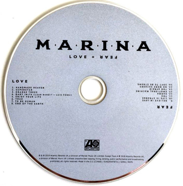 Marina (75) : Love + Fear (CD, Album)