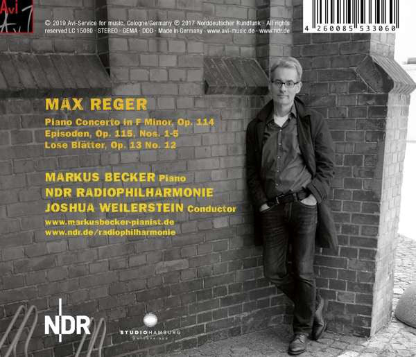 Max Reger, Markus Becker (4), NDR Radiophilharmonie, Joshua Weilerstein : Piano Concerto - Live Recording; Piano Pieces (CD, Album)