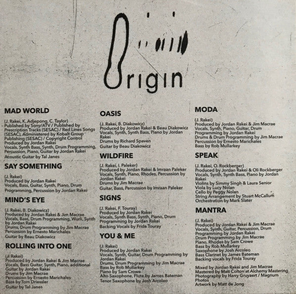 Jordan Rakei : Origin (CD, Album)