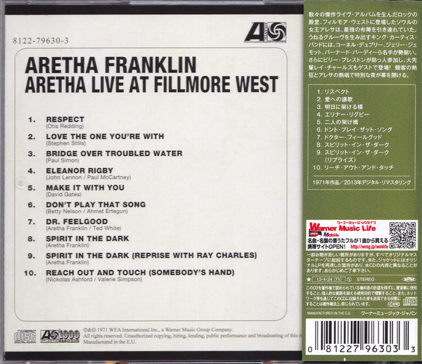 Aretha Franklin : Aretha Live At Fillmore West (CD, Album, RE, RM)