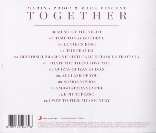 Marina Prior & Mark Vincent (3) : Together (CD, Album)