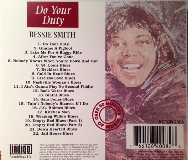 Bessie Smith : Do Your Duty, The Essential Recordings Of Bessie Smith (CD, Comp)