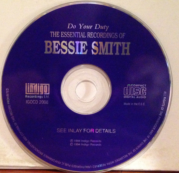 Bessie Smith : Do Your Duty, The Essential Recordings Of Bessie Smith (CD, Comp)