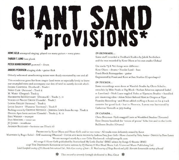 Giant Sand : *proVISIONS* (CD, Album)