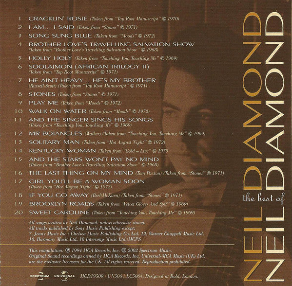 Neil Diamond : The Best Of Neil Diamond (CD, Comp, RE)