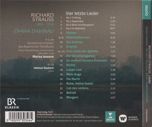 Richard Strauss, Diana Damrau, Symphonie-Orchester Des Bayerischen Rundfunks, Mariss Jansons, Helmut Deutsch : Vier Letzte Lieder / Lieder (CD)