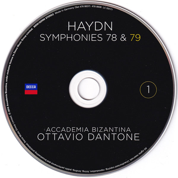 Haydn* – Accademia Bizantina, Ottavio Dantone : Symphonies 78-81 (First Period Instruments Recordings) (2xCD, Album)