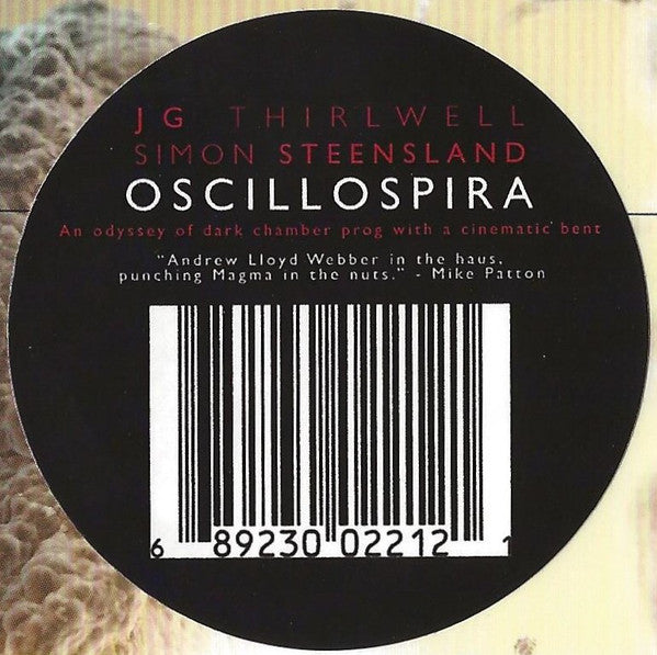 JG Thirlwell* & Simon Steensland : Oscillospira (CD, Album)