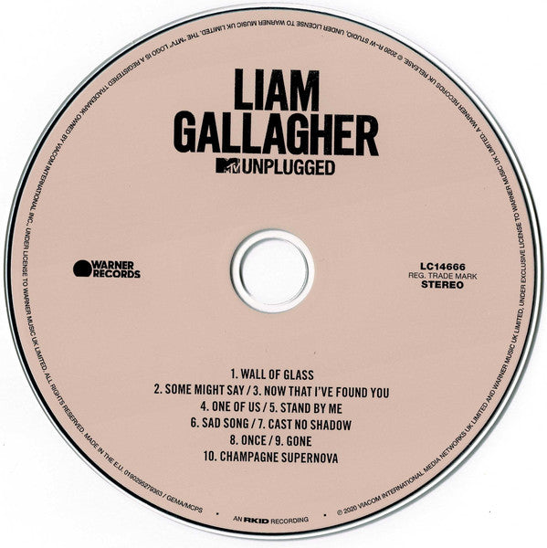 Liam Gallagher : MTV Unplugged  (CD, Album, Ltd, Dig)