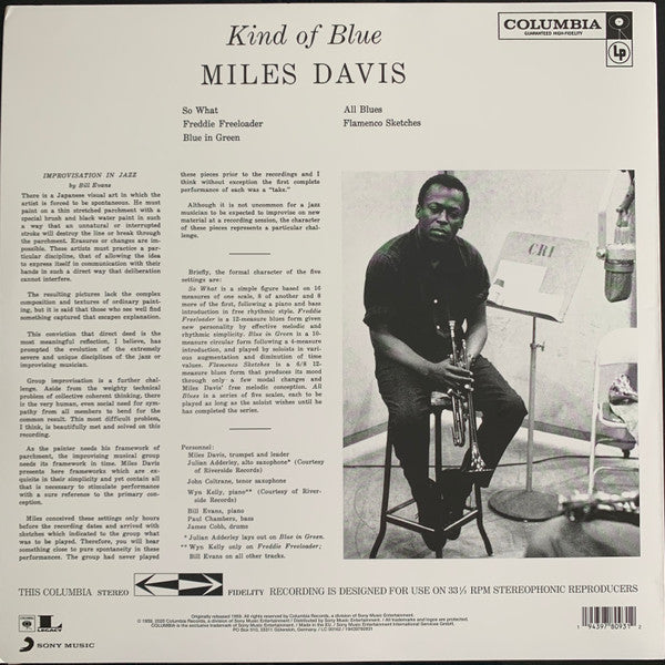 Miles Davis : Kind Of Blue (LP, Album, Ltd, RE, Blu)