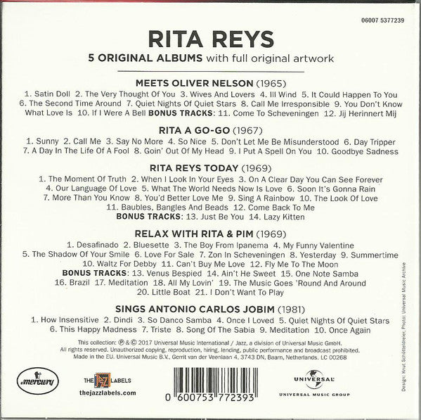 Rita Reys : 5 Original Albums (5xCD, RE + Box, Comp)