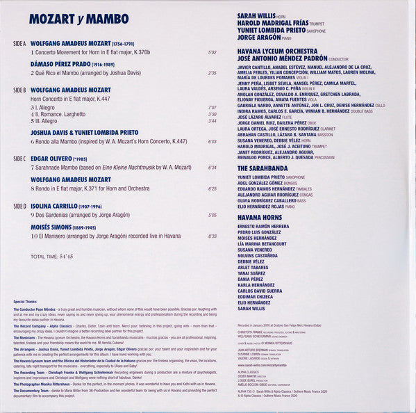 Sarah Willis (2) : Mozart Y Mambo (2x12", Album, Ltd, Num, Blu)