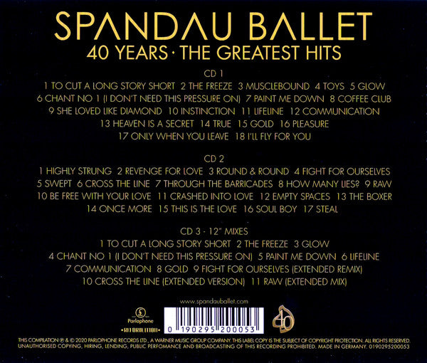 Spandau Ballet : 40 Years: The Greatest Hits (3xCD, Comp)