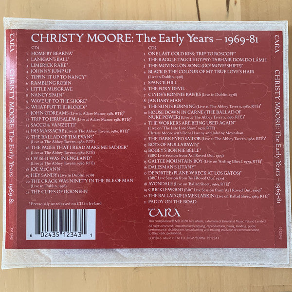 Christy Moore : The Early Years 1969-81 (2xCD, Comp)