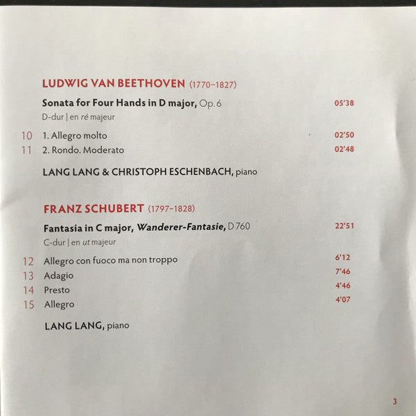 Lang Lang, Christoph Eschenbach, Orchestre De Paris : Lang Lang The Vienna Album (2xCD-ROM, Comp)