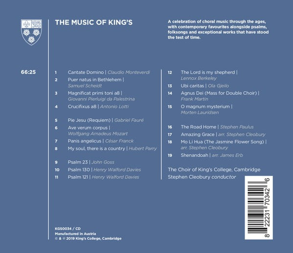 The King's College Choir Of Cambridge, Stephen Cleobury : The Music Of King's: Choral Favourites From Cambridge (CD, Album)