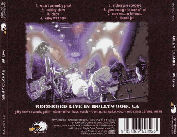 Gilby Clarke : 99 Live (CD, Album, RE)