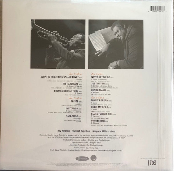 Roy Hargrove, Mulgrew Miller : In Harmony (2xLP, RSD, Ltd, Num)