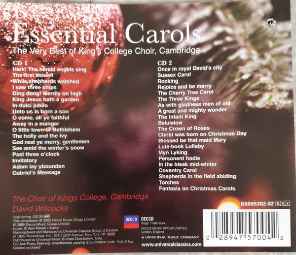 The King's College Choir Of Cambridge : Essential Carols - The Very Best Of King's College Choir, Cambridge (2xCD, Comp)