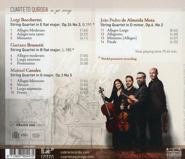 Cuarteto Quiroga : Heritage: The Music Of Madrid In The Time Of Goya (CD, Album)