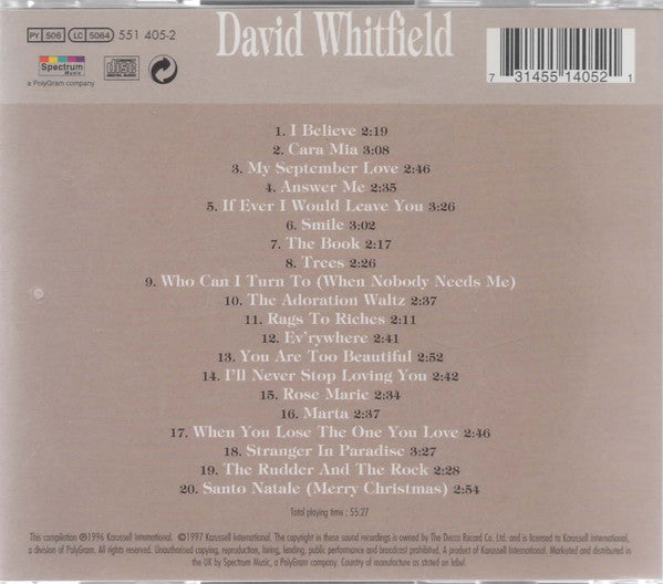 David Whitfield : The Very Best Of David Whitfield (CD, Comp)