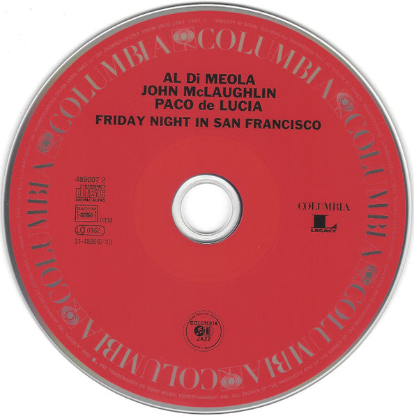 Al Di Meola, John McLaughlin, Paco De Lucia* : Friday Night In San Francisco (CD, Album, RE, RM)