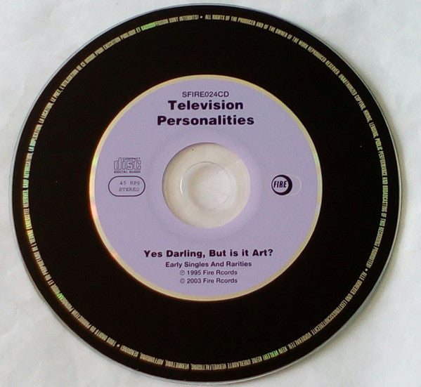 Television Personalities : Yes Darling, But Is It Art? (Early Singles And Rarities) (CD, Comp, RE)