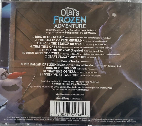 Idina Menzel, Kristen Bell, Josh Gad, Jonathan Groff : Olaf's Frozen Adventure (CD, Album)