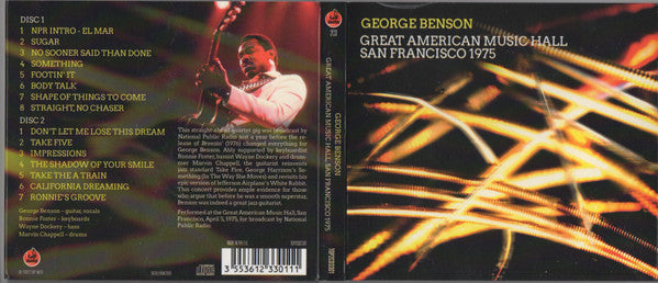 George Benson : Great American Music Hall, San Francisco 1975 (2xCD, Album)