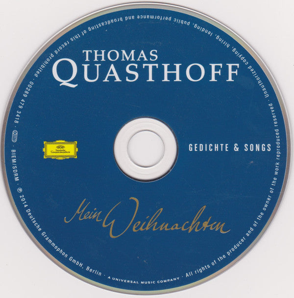 Thomas Quasthoff : Mein Weihnachten - Gedichte & Songs (CD, Album)