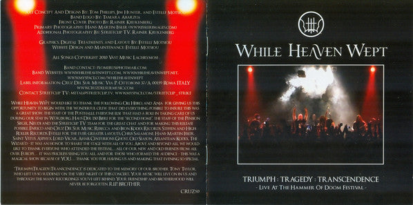 While Heaven Wept : Triumph : Tragedy : Transcendence - Live At The Hammer Of Doom Festival - (CD, Album + DVD-V)