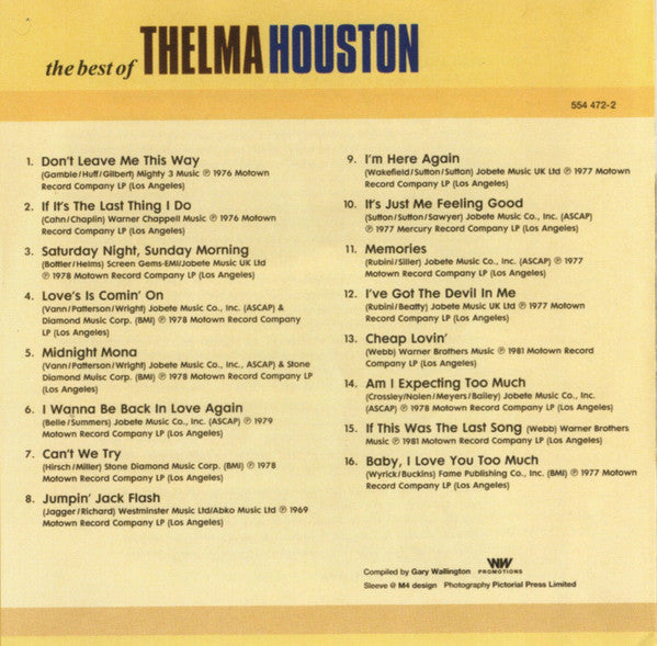 Thelma Houston : The Best Of (CD, Comp)